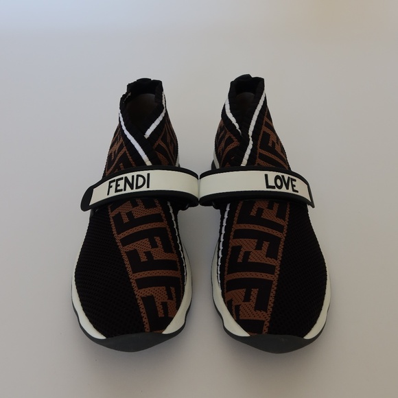 Fendi Filato Sneakers Black/Brown Size 39 - Picture 2 of 4